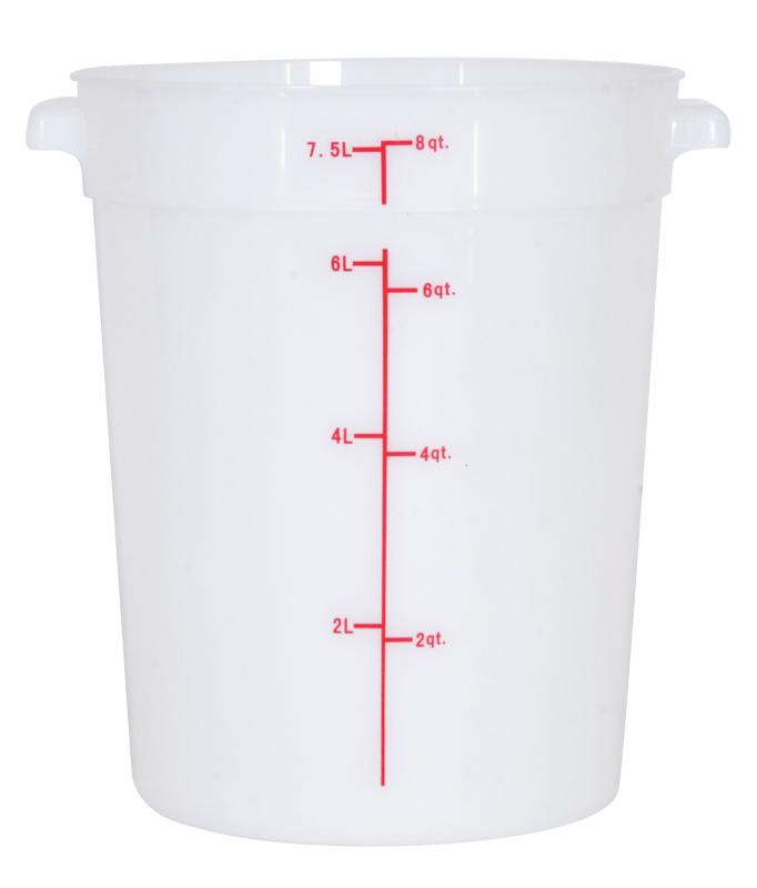 8-QT Polypropylene White Round Food Storage Container